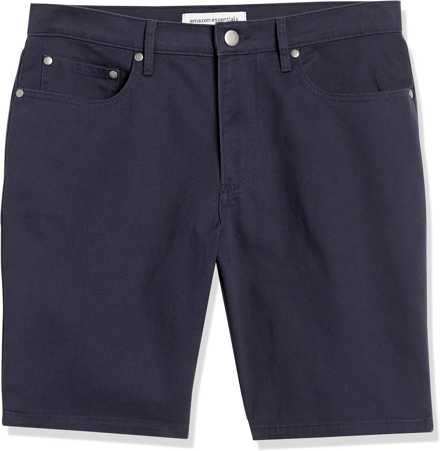 image:imageAmazon Essentials Mens StraightFit 7 Inseam Stretch 5Pocket ShortsMidnight Blue