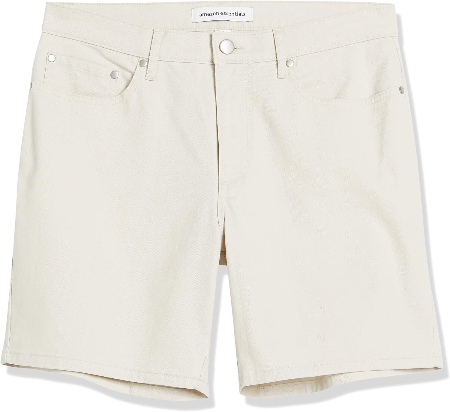 image:imageAmazon Essentials Mens StraightFit 7 Inseam Stretch 5Pocket ShortsStone