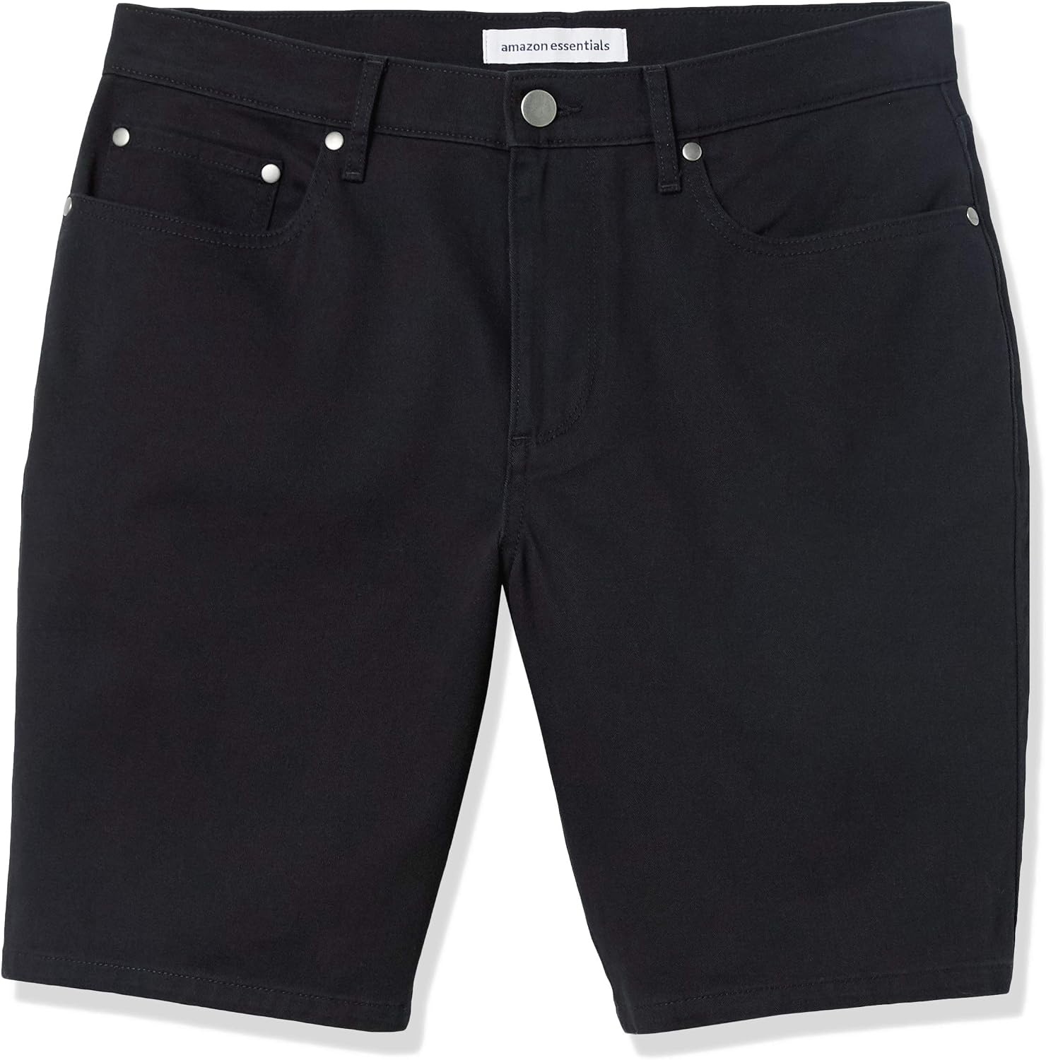 image:imageAmazon Essentials Mens StraightFit 9 Inseam Stretch Cotton Twill 5Pocket ShortsBlack