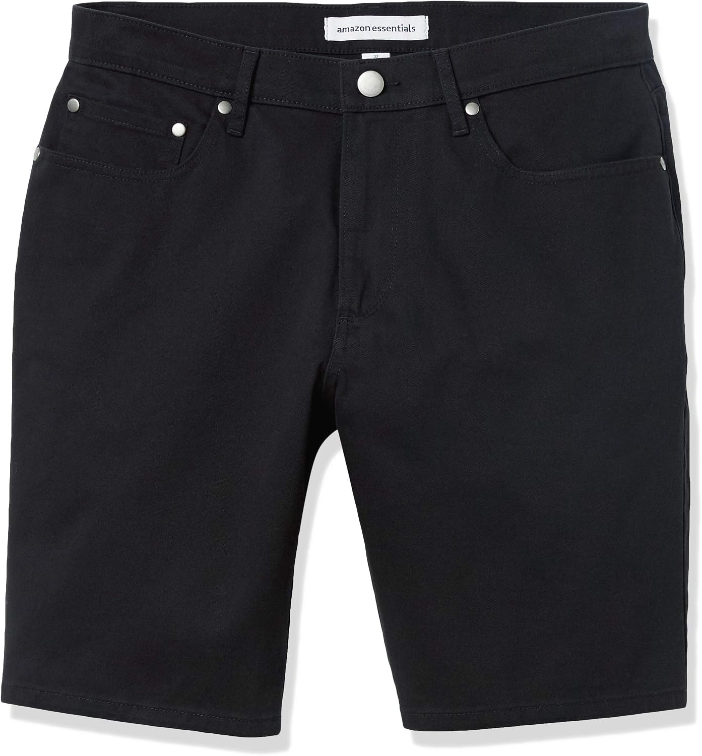 image:imageAmazon Essentials Mens StraightFit 9 Inseam Stretch Cotton Twill 5Pocket ShortsBlack