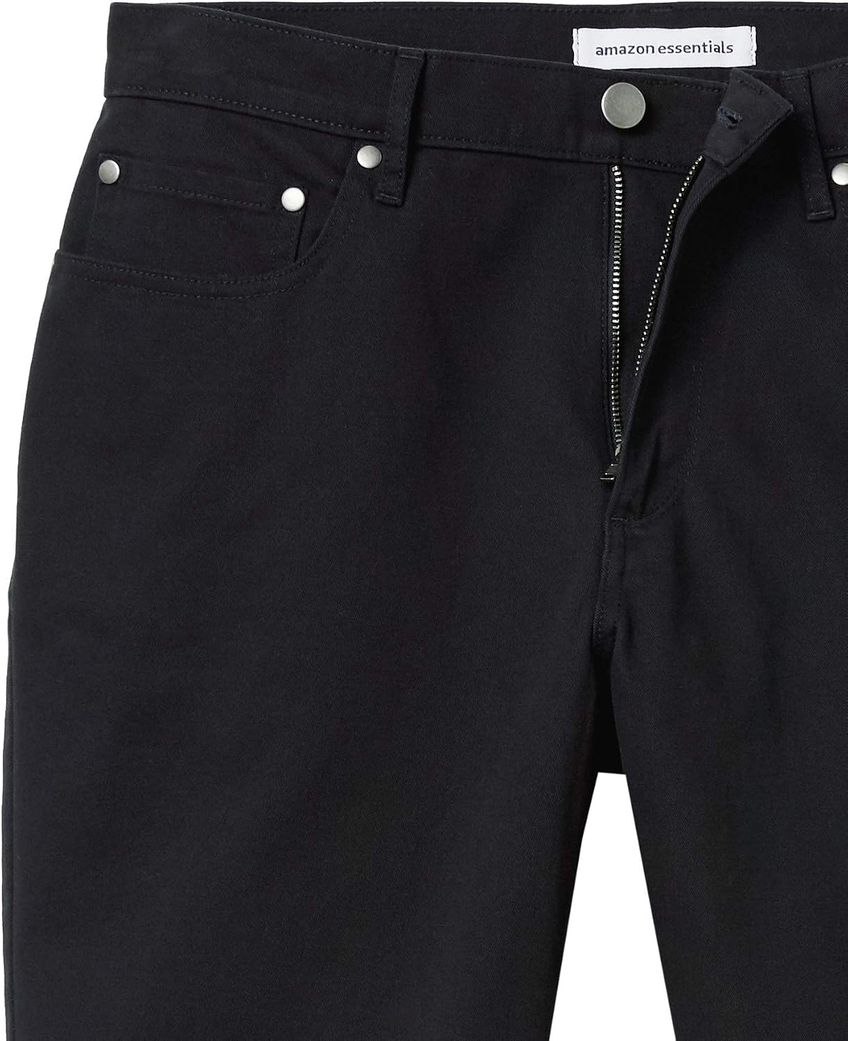 image:imageAmazon Essentials Mens StraightFit 9 Inseam Stretch Cotton Twill 5Pocket ShortsBlack