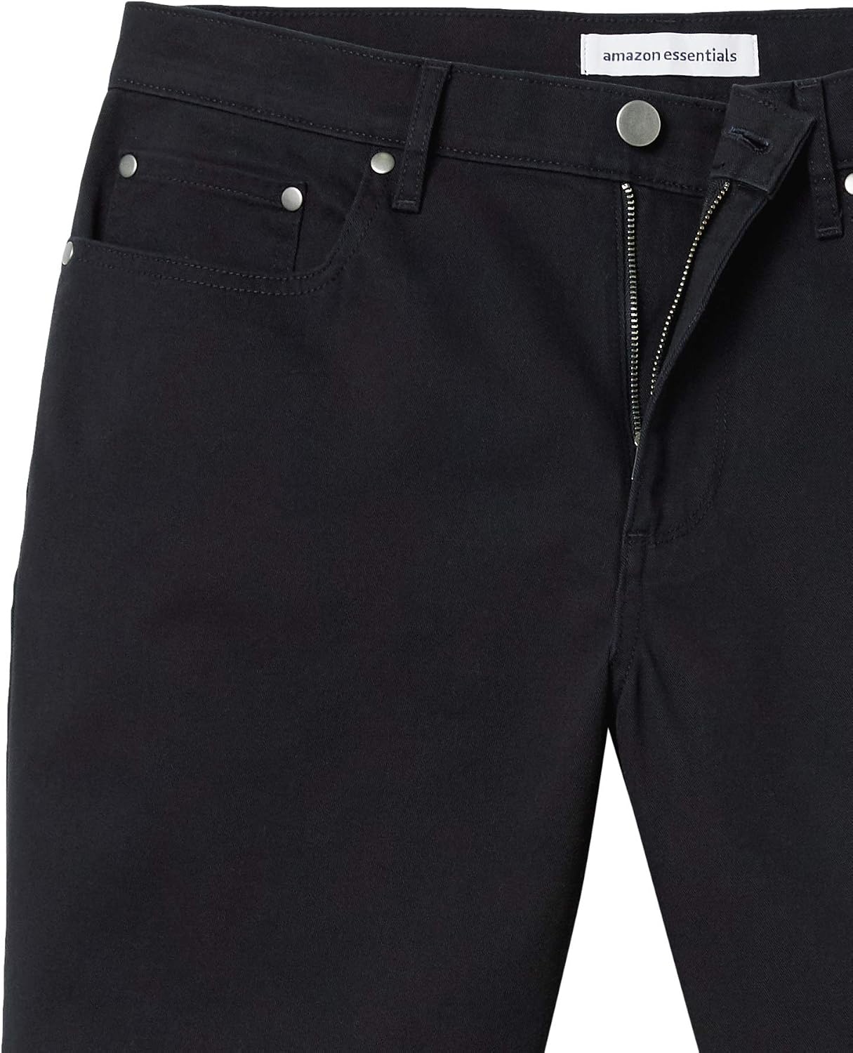 image:imageAmazon Essentials Mens StraightFit 9 Inseam Stretch Cotton Twill 5Pocket ShortsBlack