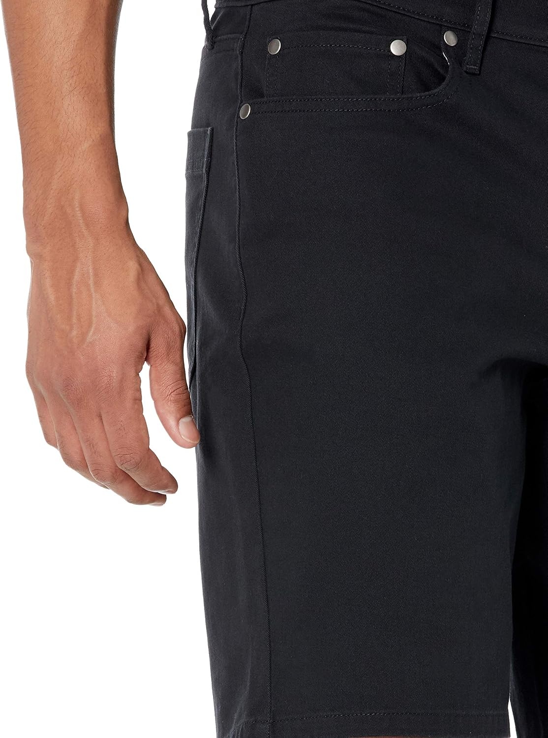 image:imageAmazon Essentials Mens StraightFit 9 Inseam Stretch Cotton Twill 5Pocket ShortsBlack