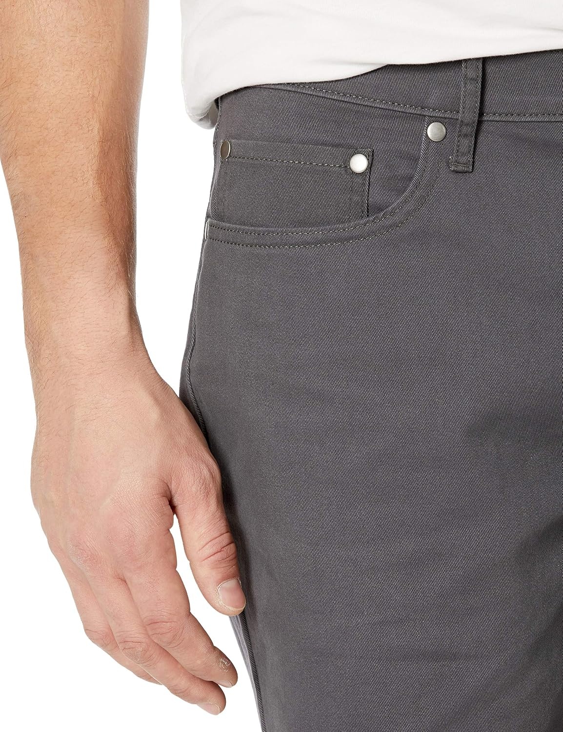 image:imageAmazon Essentials Mens StraightFit 9 Inseam Stretch Cotton Twill 5Pocket ShortsDark Grey