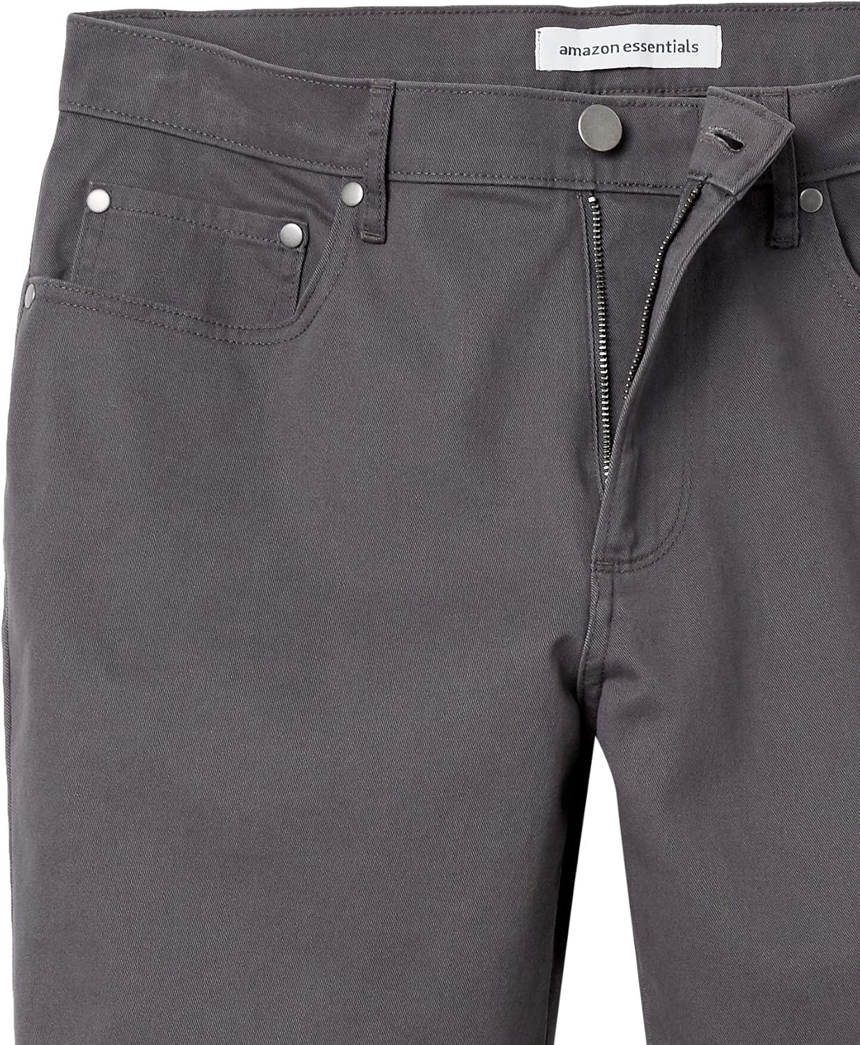 image:imageAmazon Essentials Mens StraightFit 9 Inseam Stretch Cotton Twill 5Pocket ShortsDark Grey