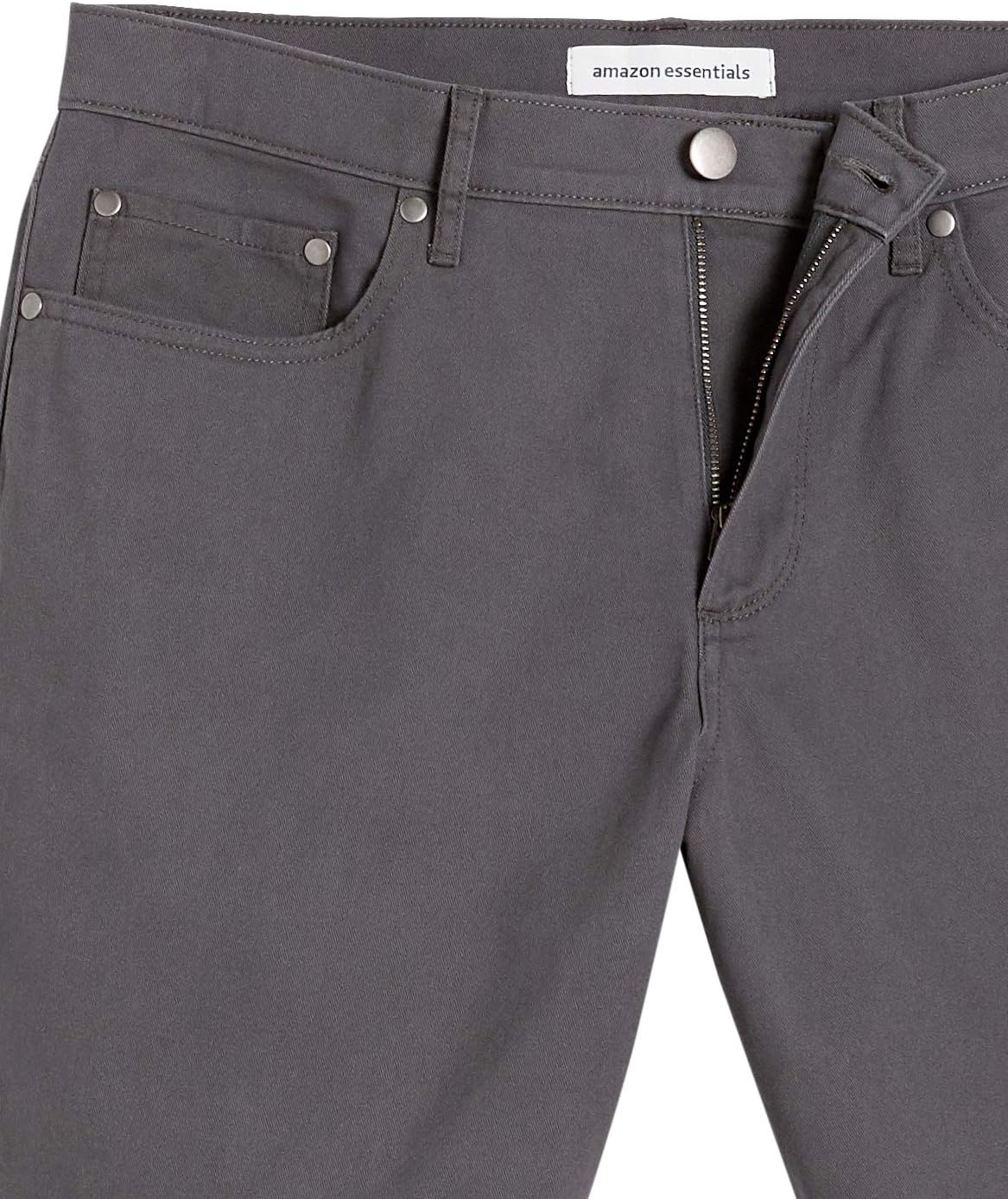 image:imageAmazon Essentials Mens StraightFit 9 Inseam Stretch Cotton Twill 5Pocket ShortsDark Grey
