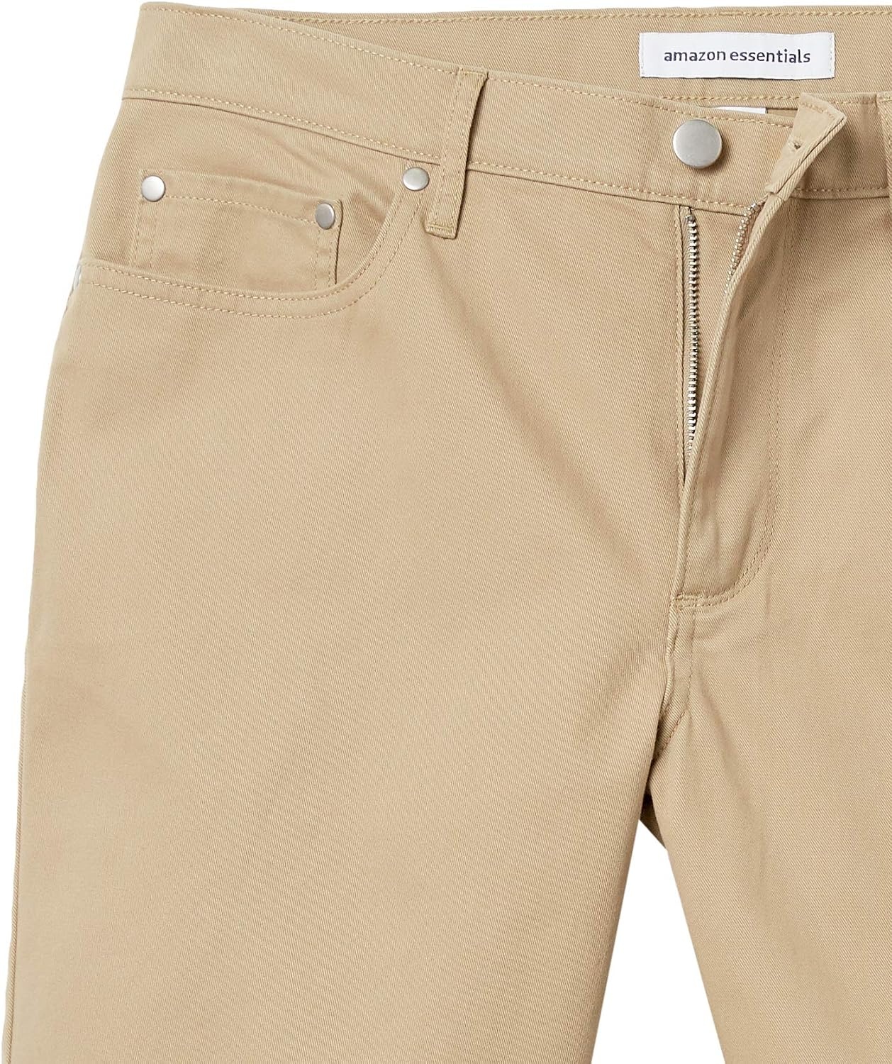 image:imageAmazon Essentials Mens StraightFit 9 Inseam Stretch Cotton Twill 5Pocket ShortsKhaki