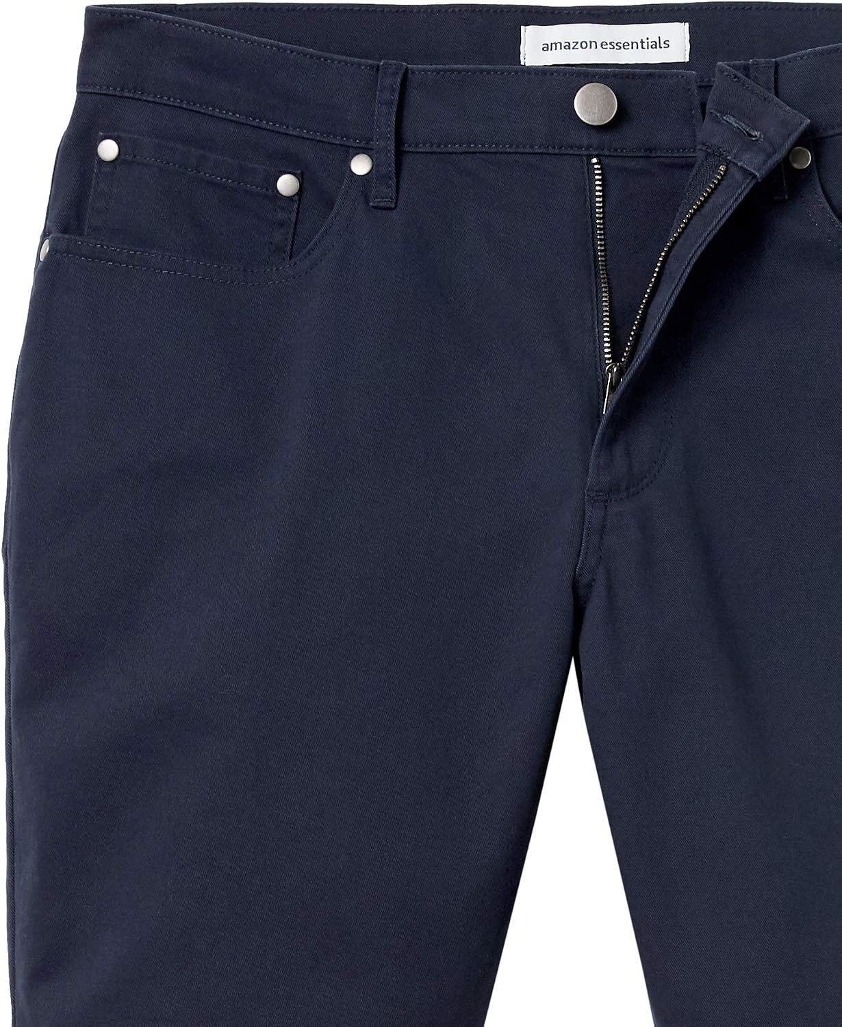 image:imageAmazon Essentials Mens StraightFit 9 Inseam Stretch Cotton Twill 5Pocket ShortsMidnight Blue