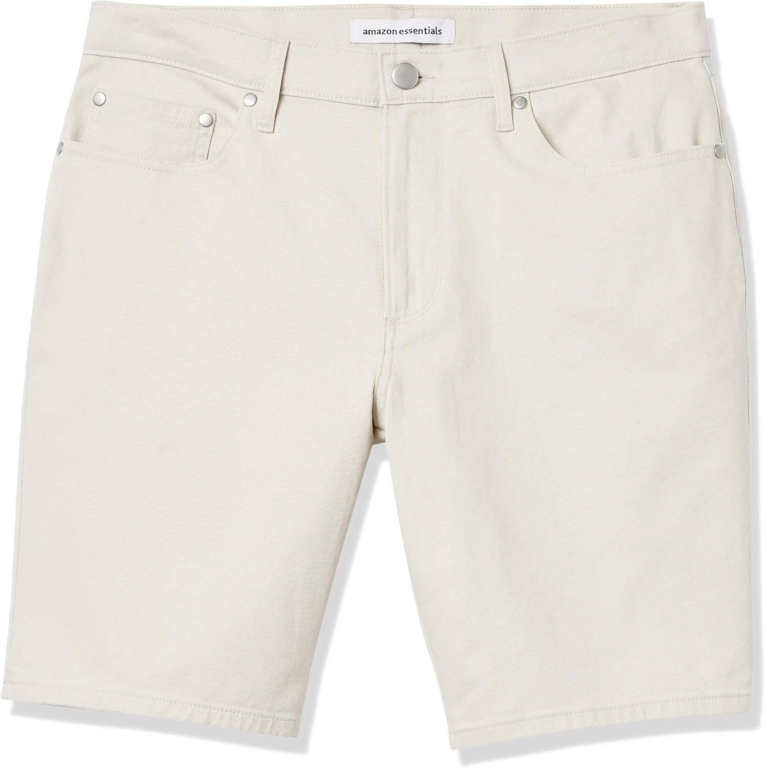 image:imageAmazon Essentials Mens StraightFit 9 Inseam Stretch Cotton Twill 5Pocket ShortsStone