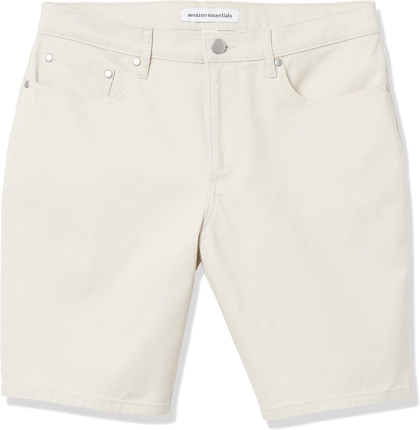 image:imageAmazon Essentials Mens StraightFit 9 Inseam Stretch Cotton Twill 5Pocket ShortsStone