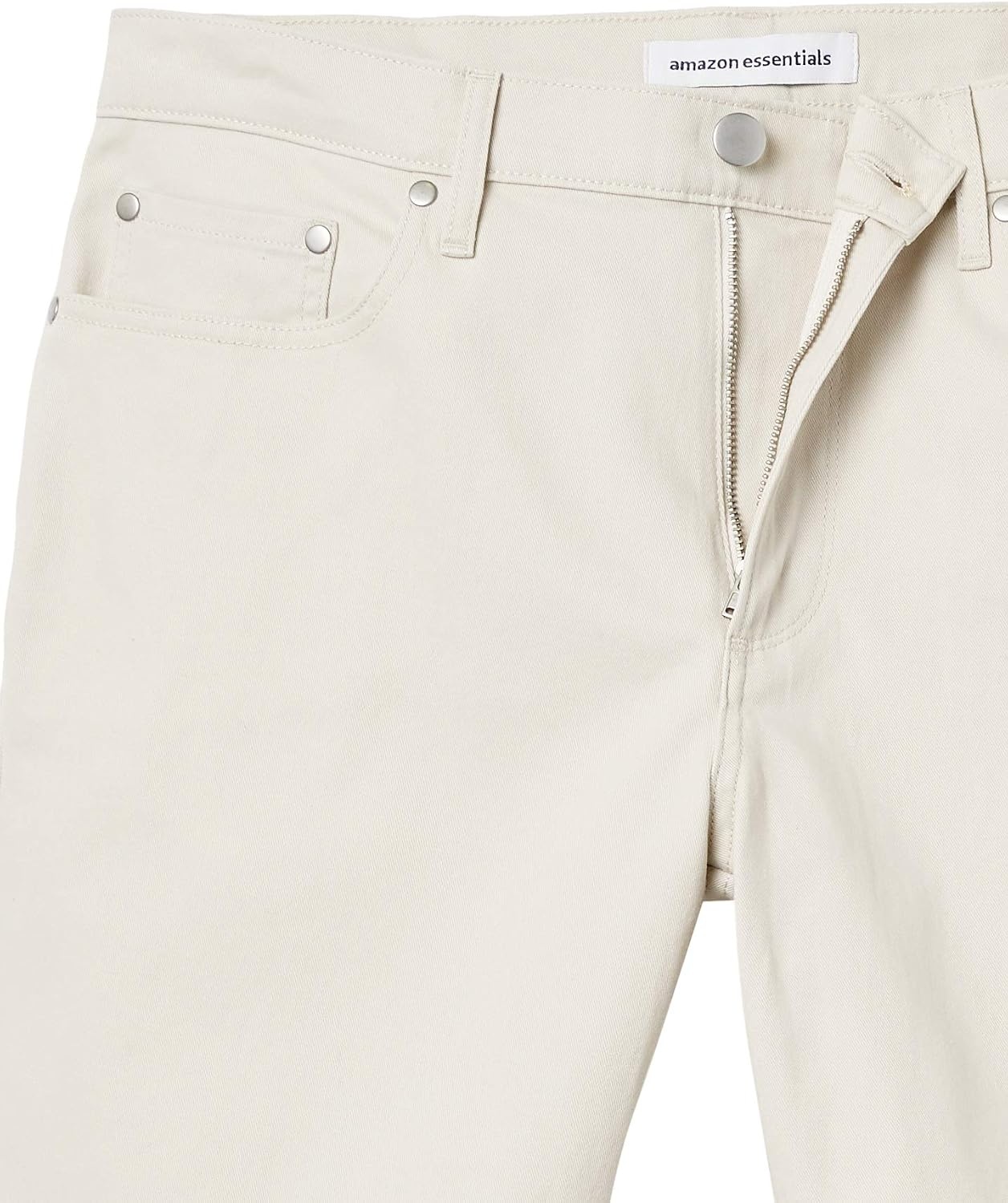 image:imageAmazon Essentials Mens StraightFit 9 Inseam Stretch Cotton Twill 5Pocket ShortsStone