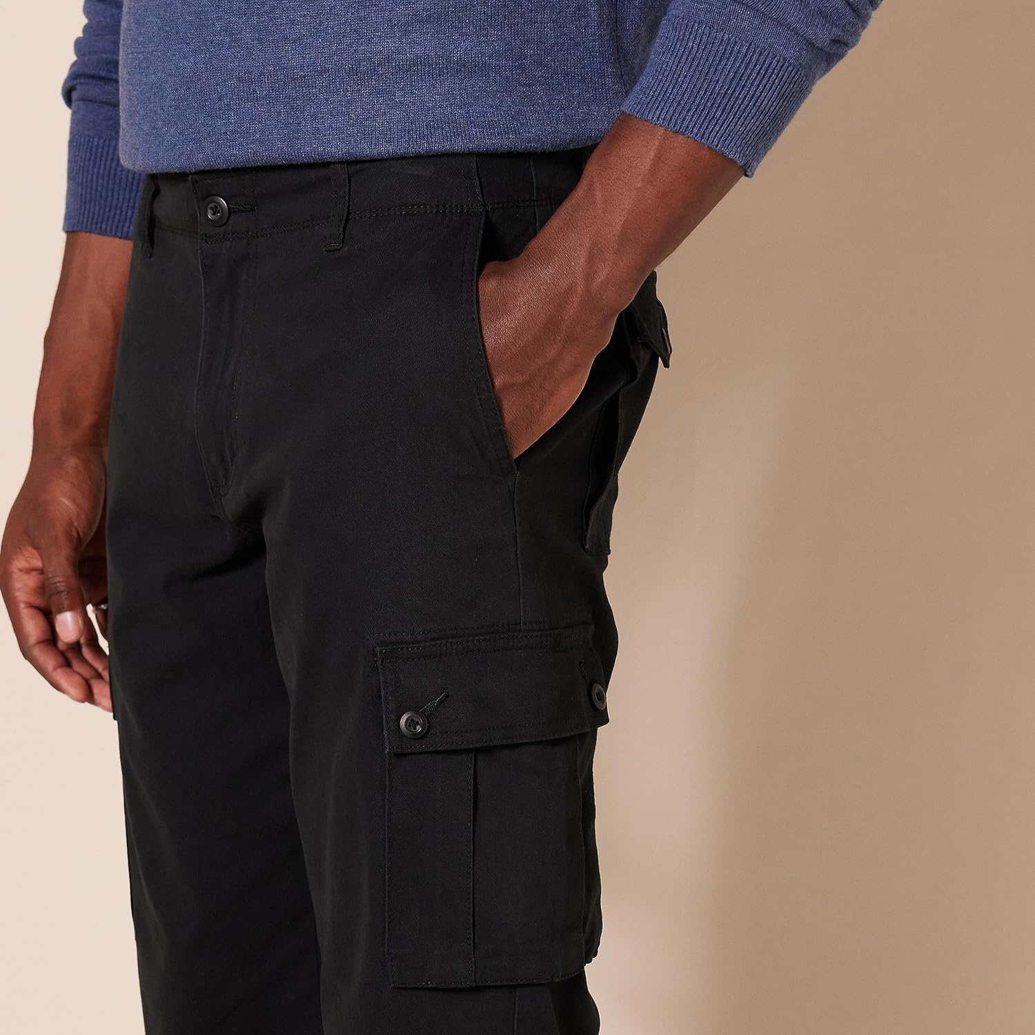 image:imageAmazon Essentials Mens StraightFit Breathable Stretch Cargo Pants Available in Big amp TallBlack