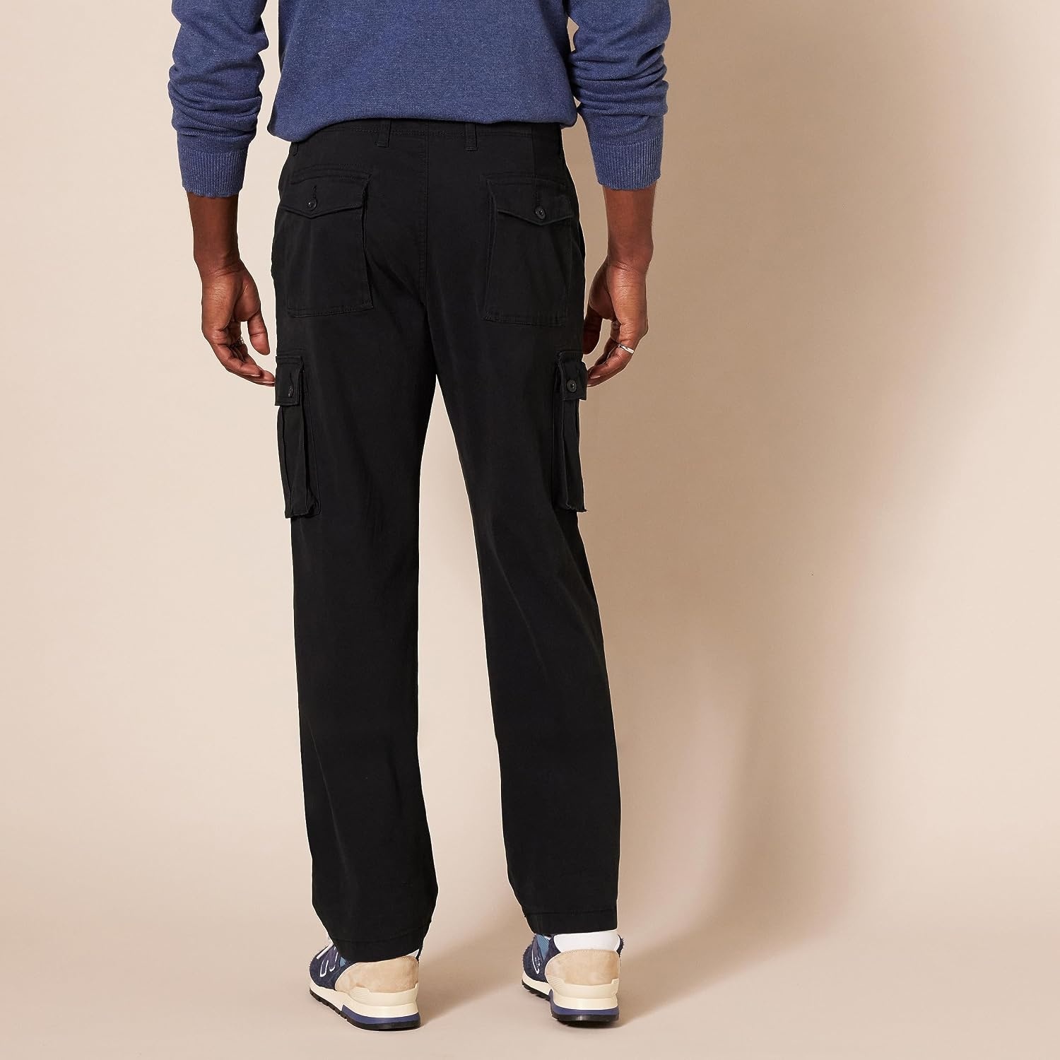 image:imageAmazon Essentials Mens StraightFit Breathable Stretch Cargo Pants Available in Big amp TallBlack