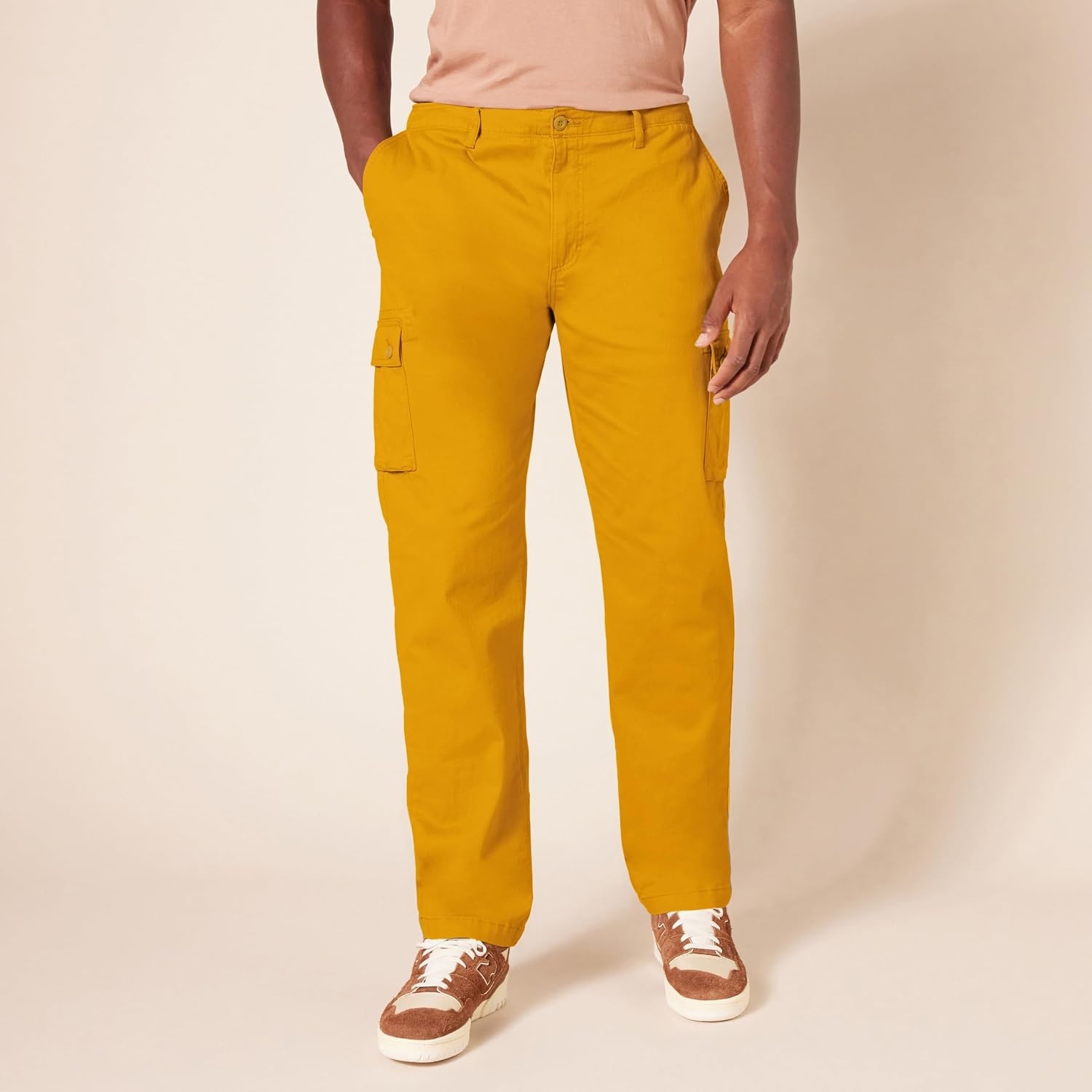 image:imageAmazon Essentials Mens StraightFit Breathable Stretch Cargo Pants Available in Big amp TallCaramel