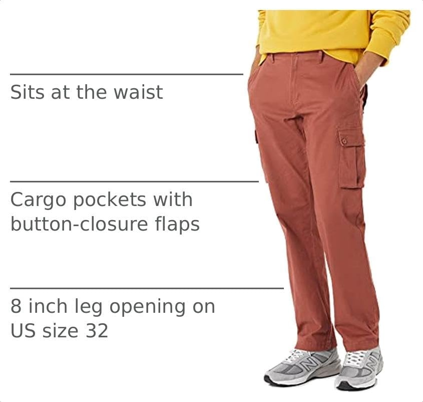 image:imageAmazon Essentials Mens StraightFit Breathable Stretch Cargo Pants Available in Big amp TallClay