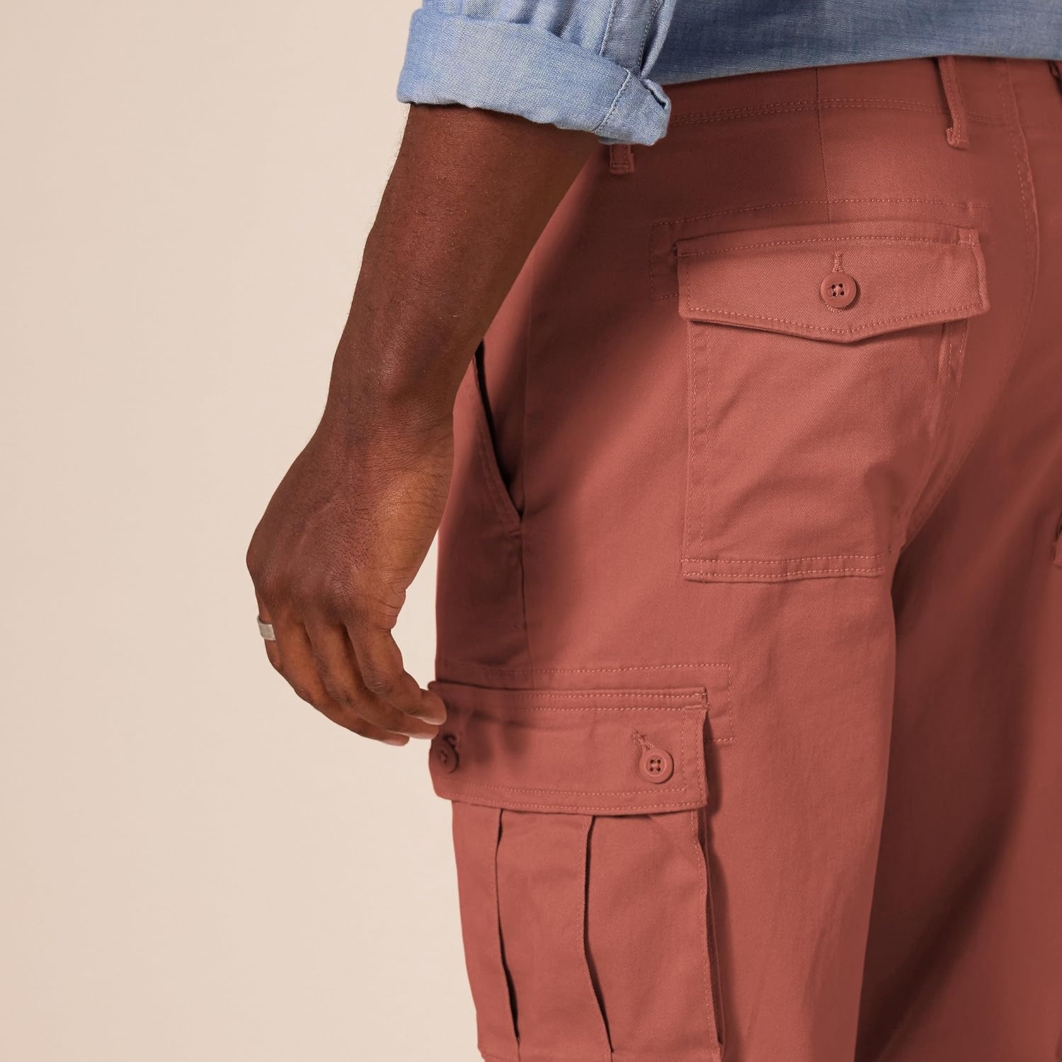 image:imageAmazon Essentials Mens StraightFit Breathable Stretch Cargo Pants Available in Big amp TallClay