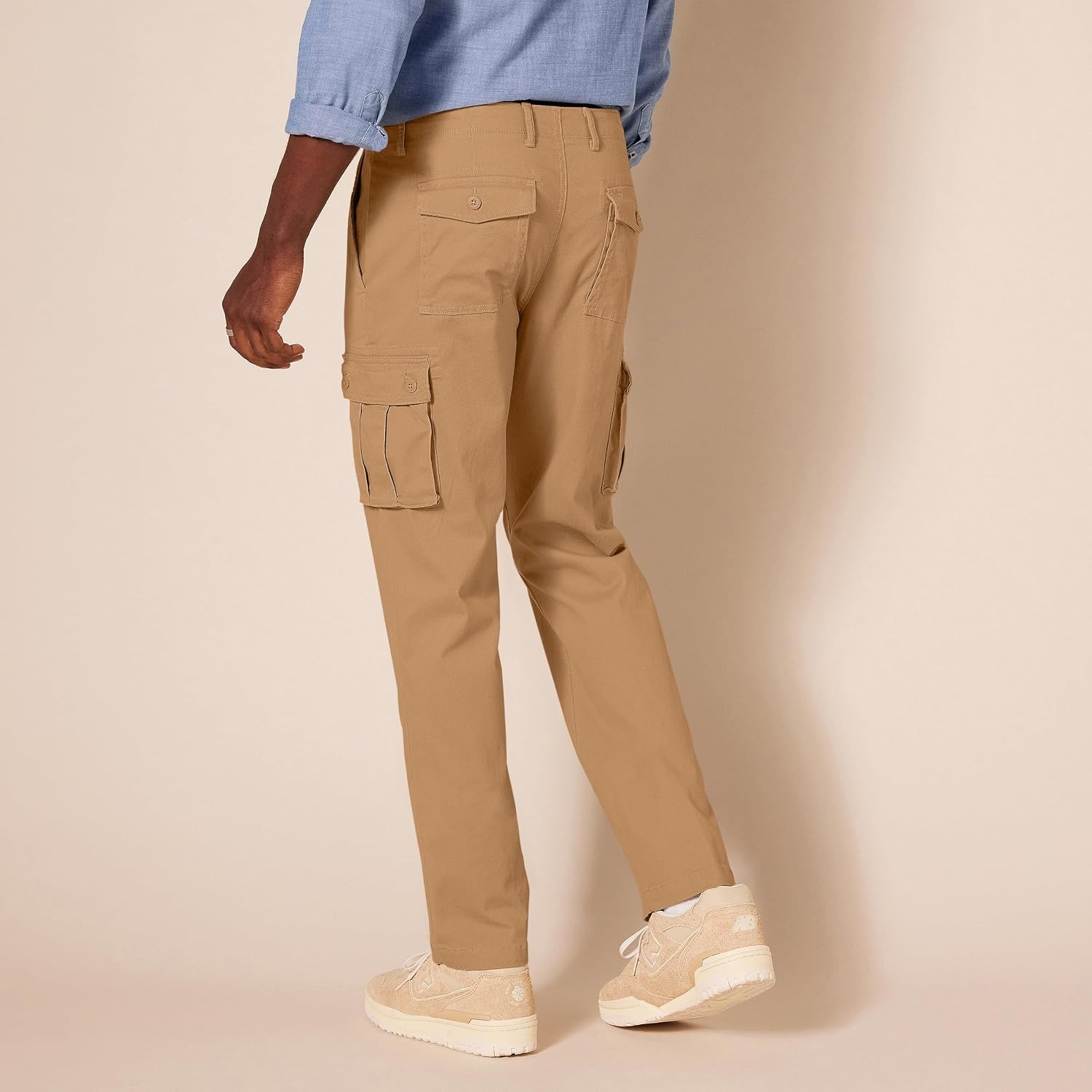 image:imageAmazon Essentials Mens StraightFit Breathable Stretch Cargo Pants Available in Big amp TallDark Khaki