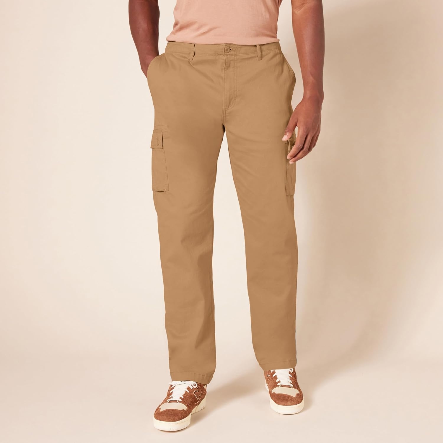 image:imageAmazon Essentials Mens StraightFit Breathable Stretch Cargo Pants Available in Big amp TallDark Khaki