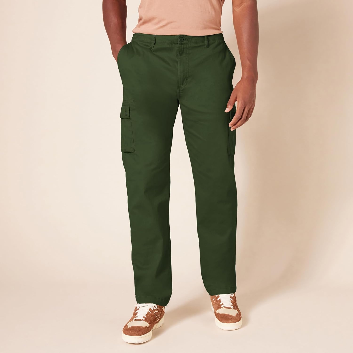 image:imageAmazon Essentials Mens StraightFit Breathable Stretch Cargo Pants Available in Big amp TallDark Olive