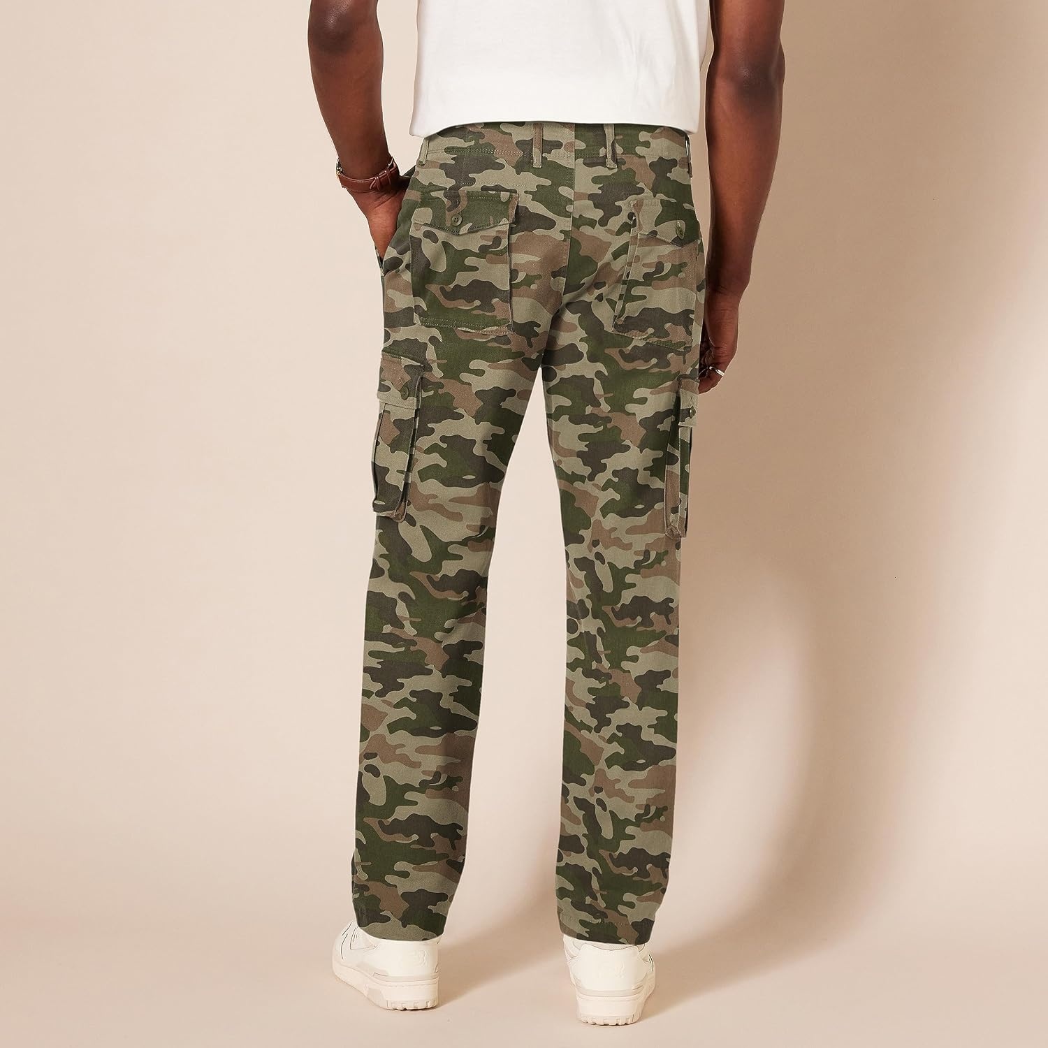 image:imageAmazon Essentials Mens StraightFit Breathable Stretch Cargo Pants Available in Big amp TallGreen Camo