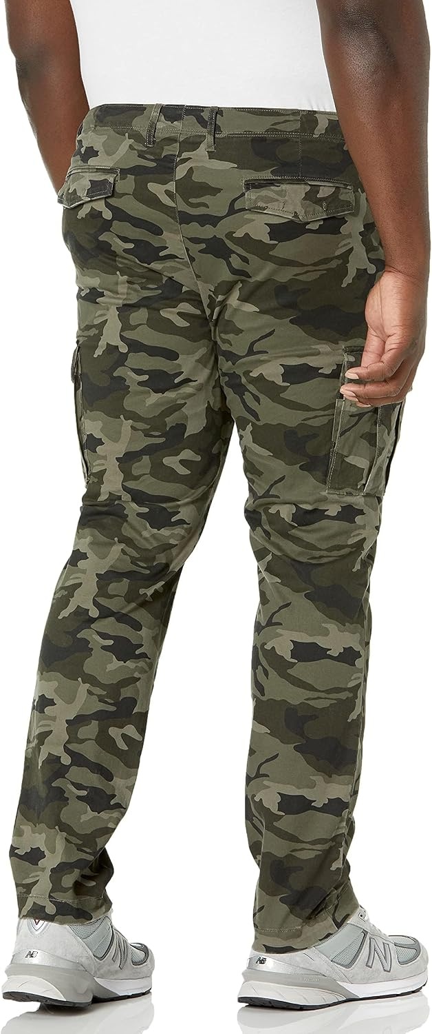 image:imageAmazon Essentials Mens StraightFit Breathable Stretch Cargo Pants Available in Big amp TallGreen Camo