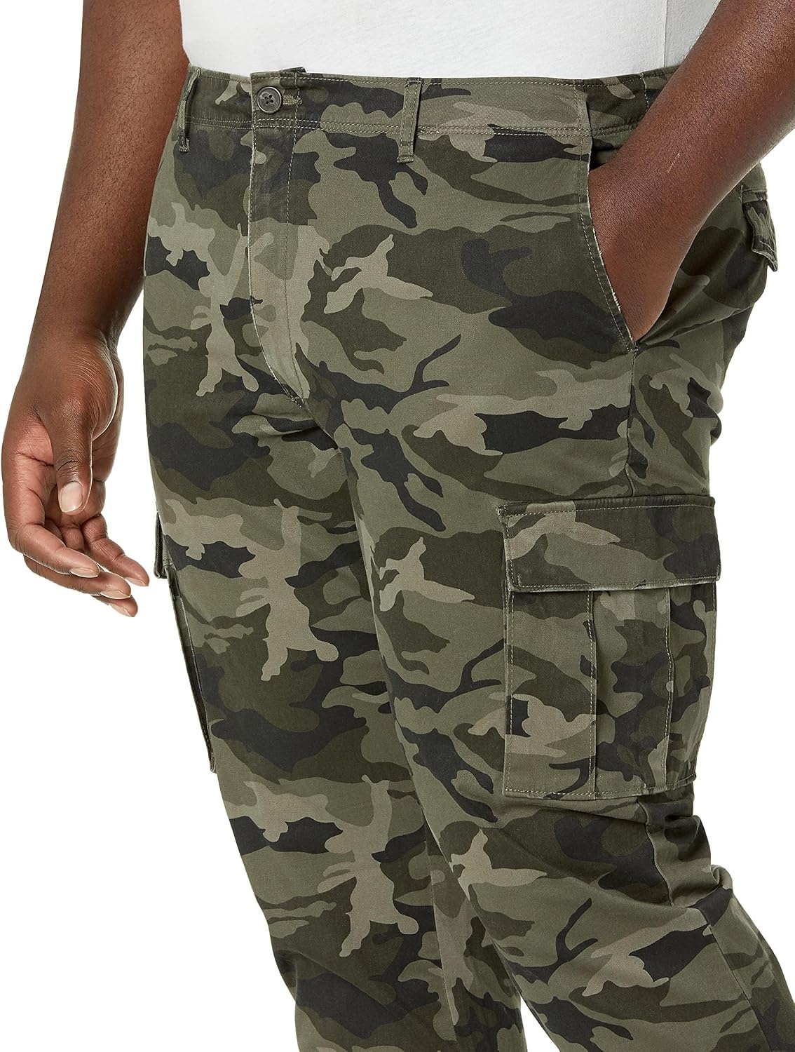 image:imageAmazon Essentials Mens StraightFit Breathable Stretch Cargo Pants Available in Big amp TallGreen Camo