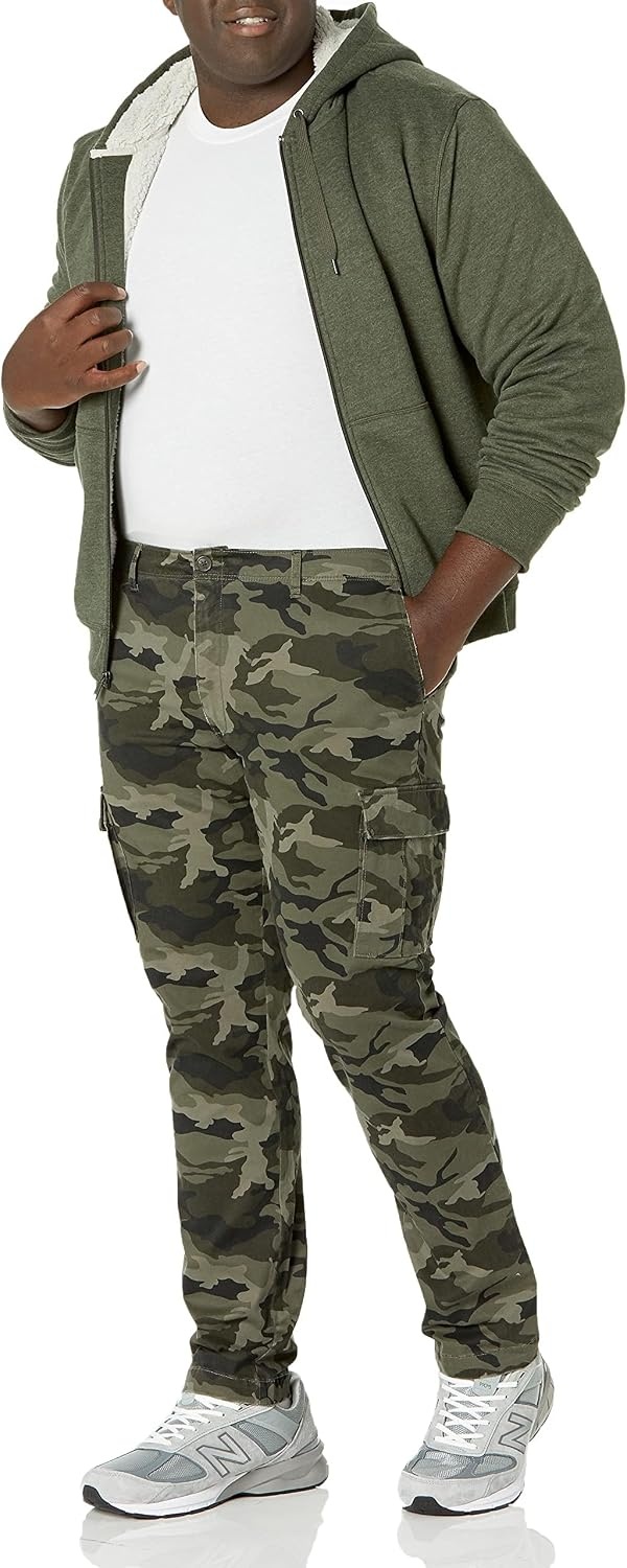 image:imageAmazon Essentials Mens StraightFit Breathable Stretch Cargo Pants Available in Big amp TallGreen Camo