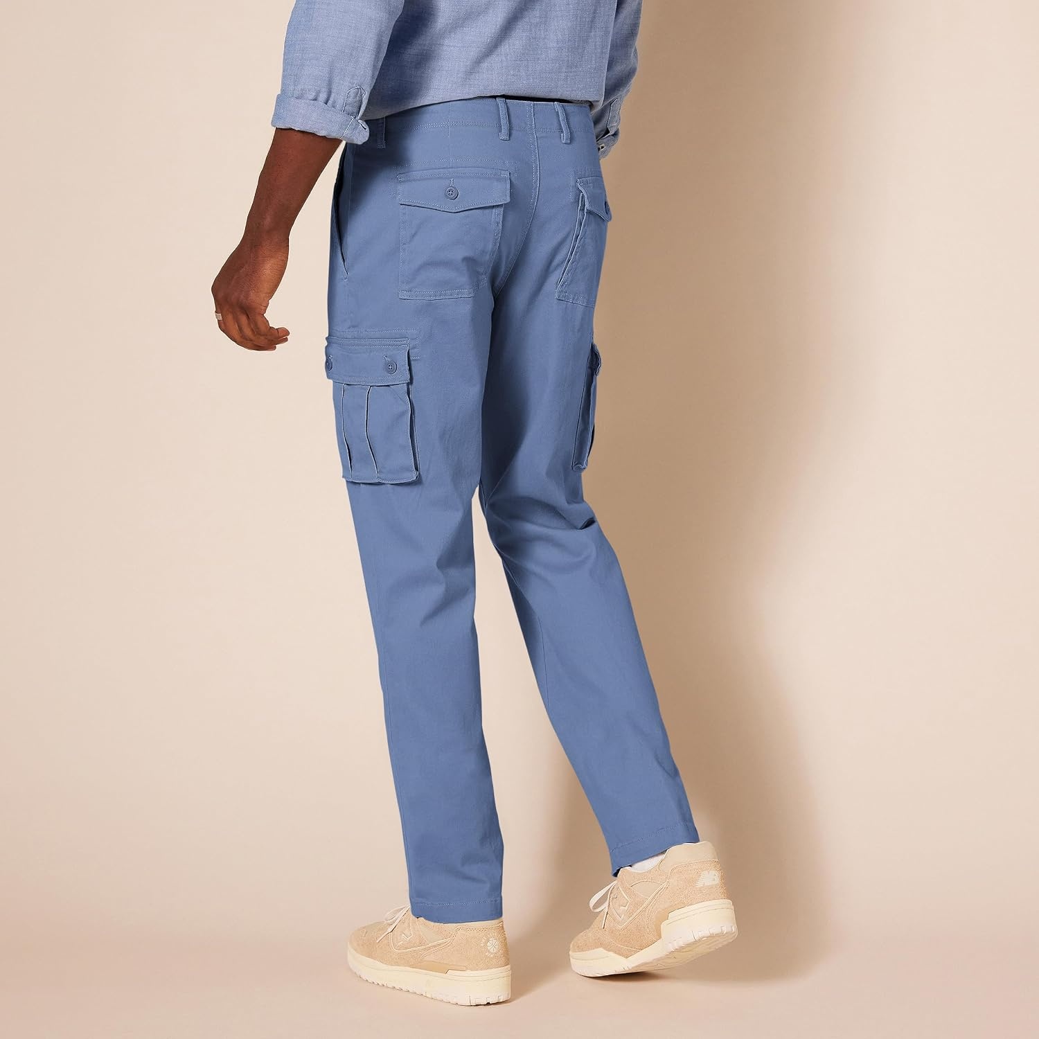 image:imageAmazon Essentials Mens StraightFit Breathable Stretch Cargo Pants Available in Big amp TallIndigo Blue
