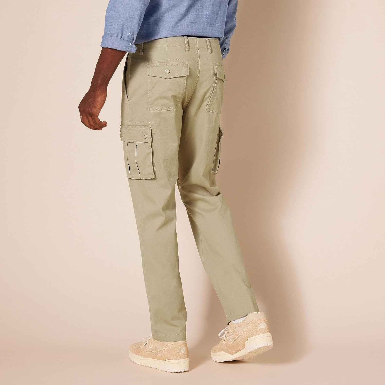 image:imageAmazon Essentials Mens StraightFit Breathable Stretch Cargo Pants Available in Big amp TallKhaki