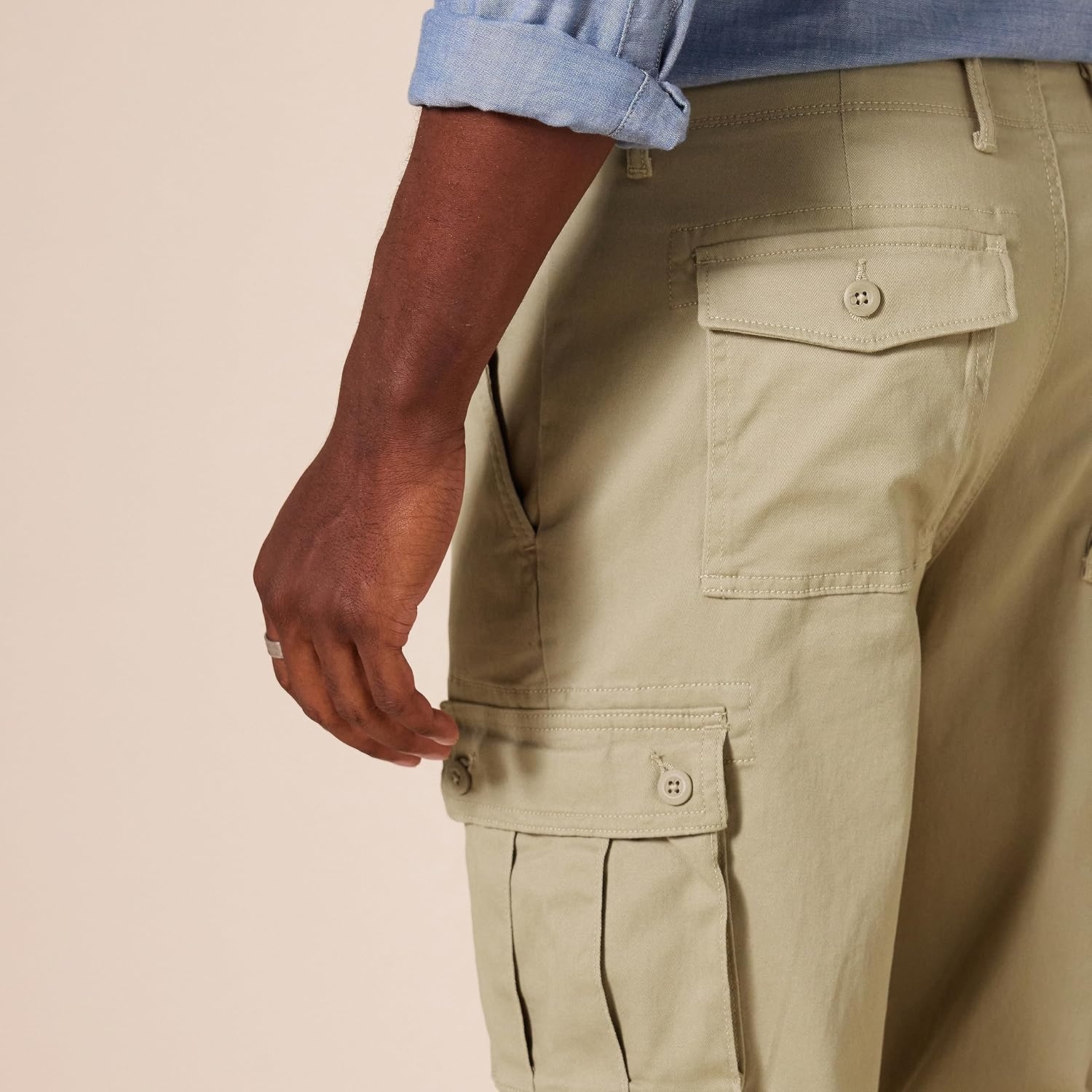 image:imageAmazon Essentials Mens StraightFit Breathable Stretch Cargo Pants Available in Big amp TallKhaki Brown