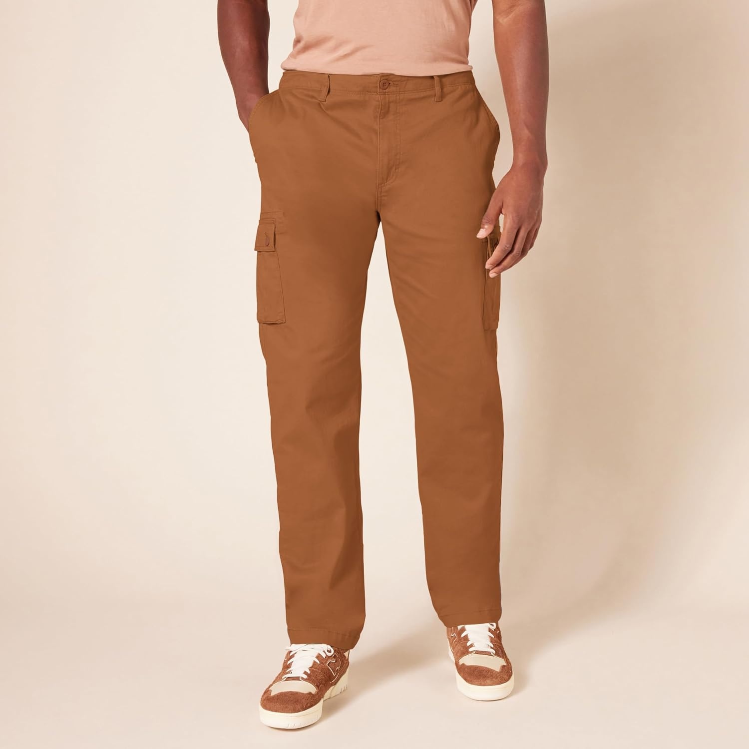 image:imageAmazon Essentials Mens StraightFit Breathable Stretch Cargo Pants Available in Big amp TallLight Brown