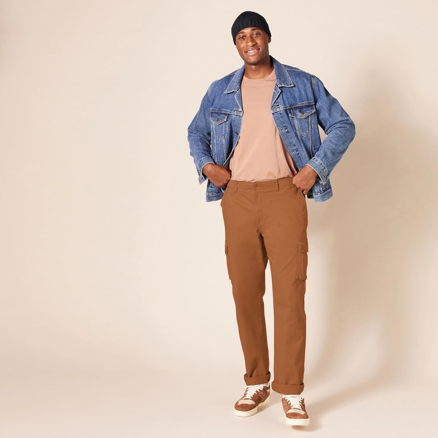 image:imageAmazon Essentials Mens StraightFit Breathable Stretch Cargo Pants Available in Big amp TallLight Brown