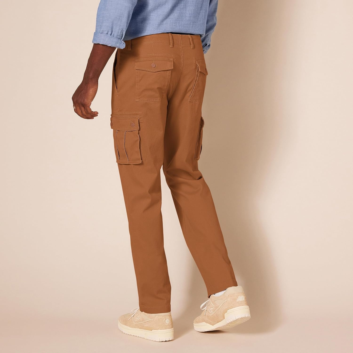 image:imageAmazon Essentials Mens StraightFit Breathable Stretch Cargo Pants Available in Big amp TallLight Brown