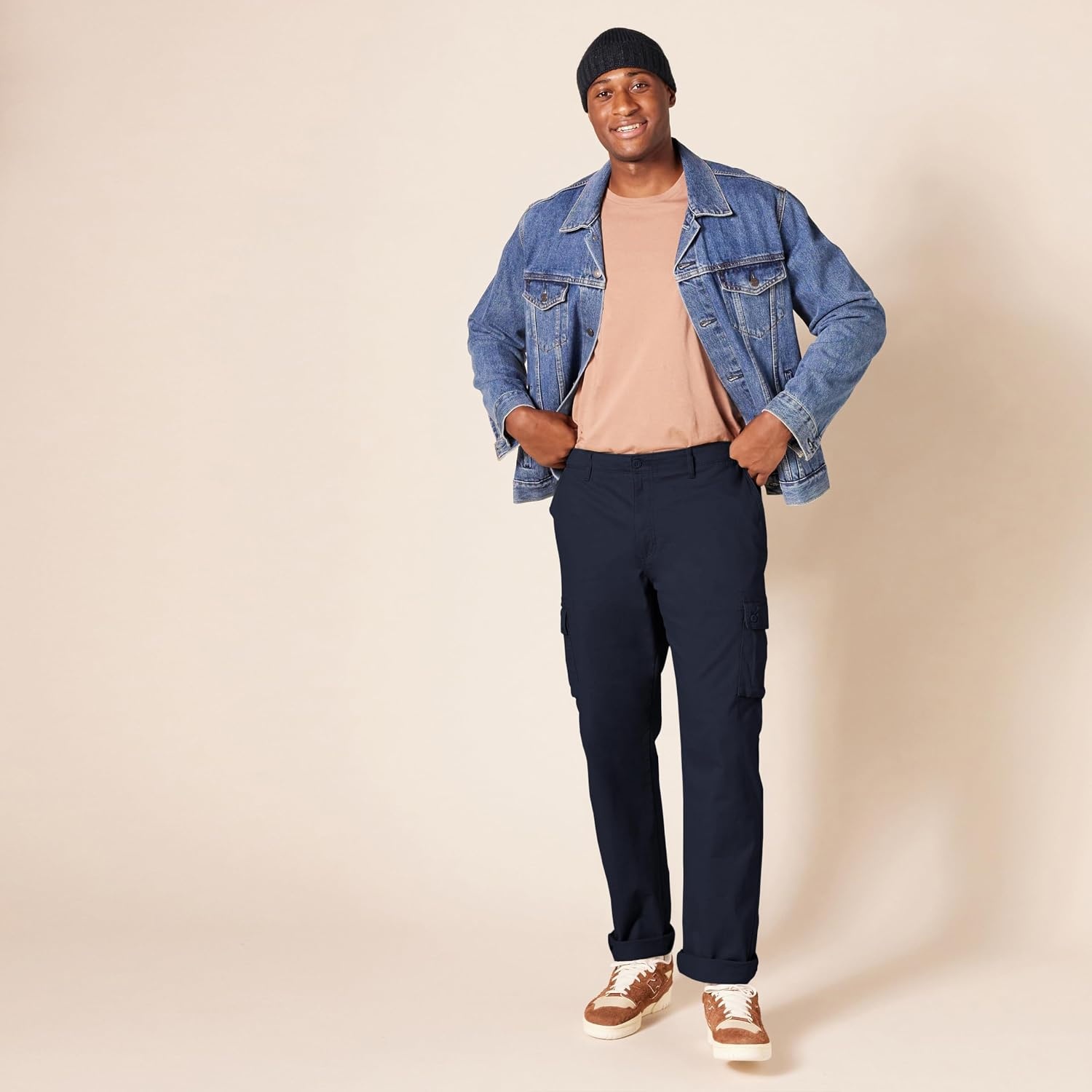 image:imageAmazon Essentials Mens StraightFit Breathable Stretch Cargo Pants Available in Big amp TallNavy