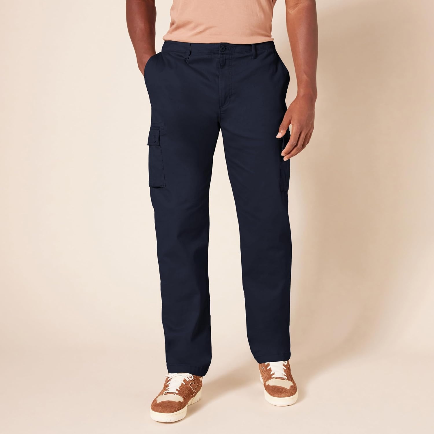 image:imageAmazon Essentials Mens StraightFit Breathable Stretch Cargo Pants Available in Big amp TallNavy