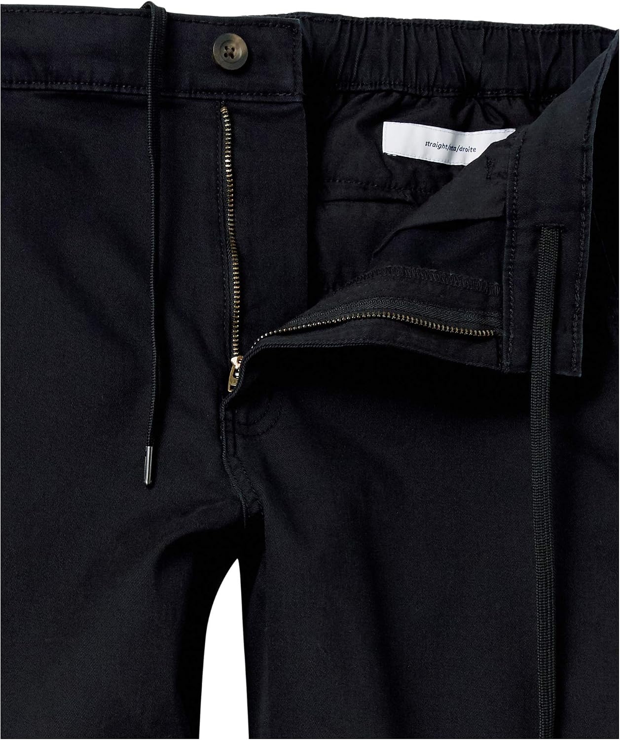 image:imageAmazon Essentials Mens StraightFit Chino Jogger Pants with Elastic Waist and PocketsBlack