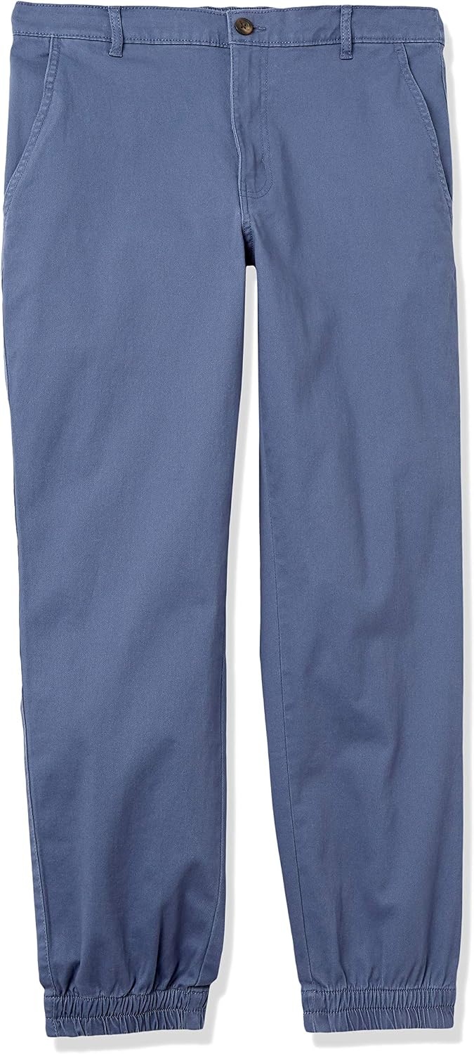 image:imageAmazon Essentials Mens StraightFit Chino Jogger Pants with Elastic Waist and PocketsIndigo