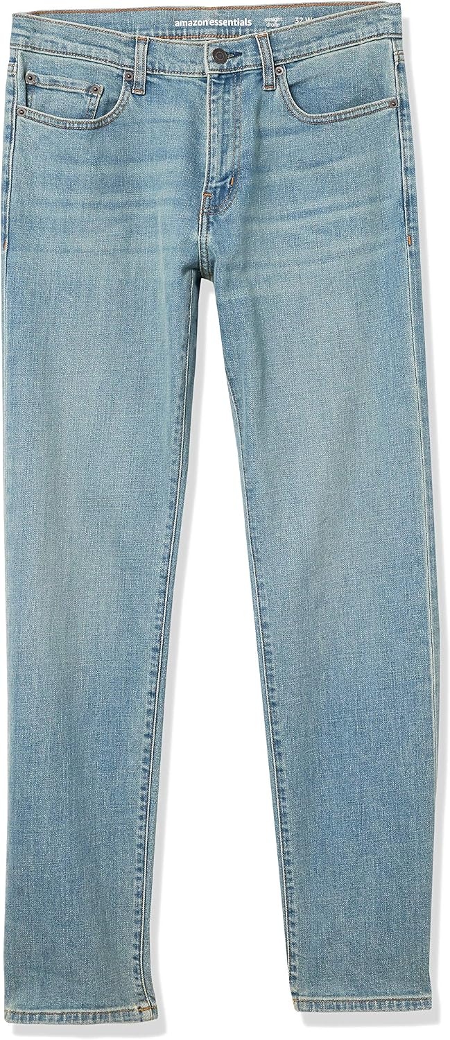 image:imageAmazon Essentials Mens StraightFit Stretch JeanLight Blue Vintage