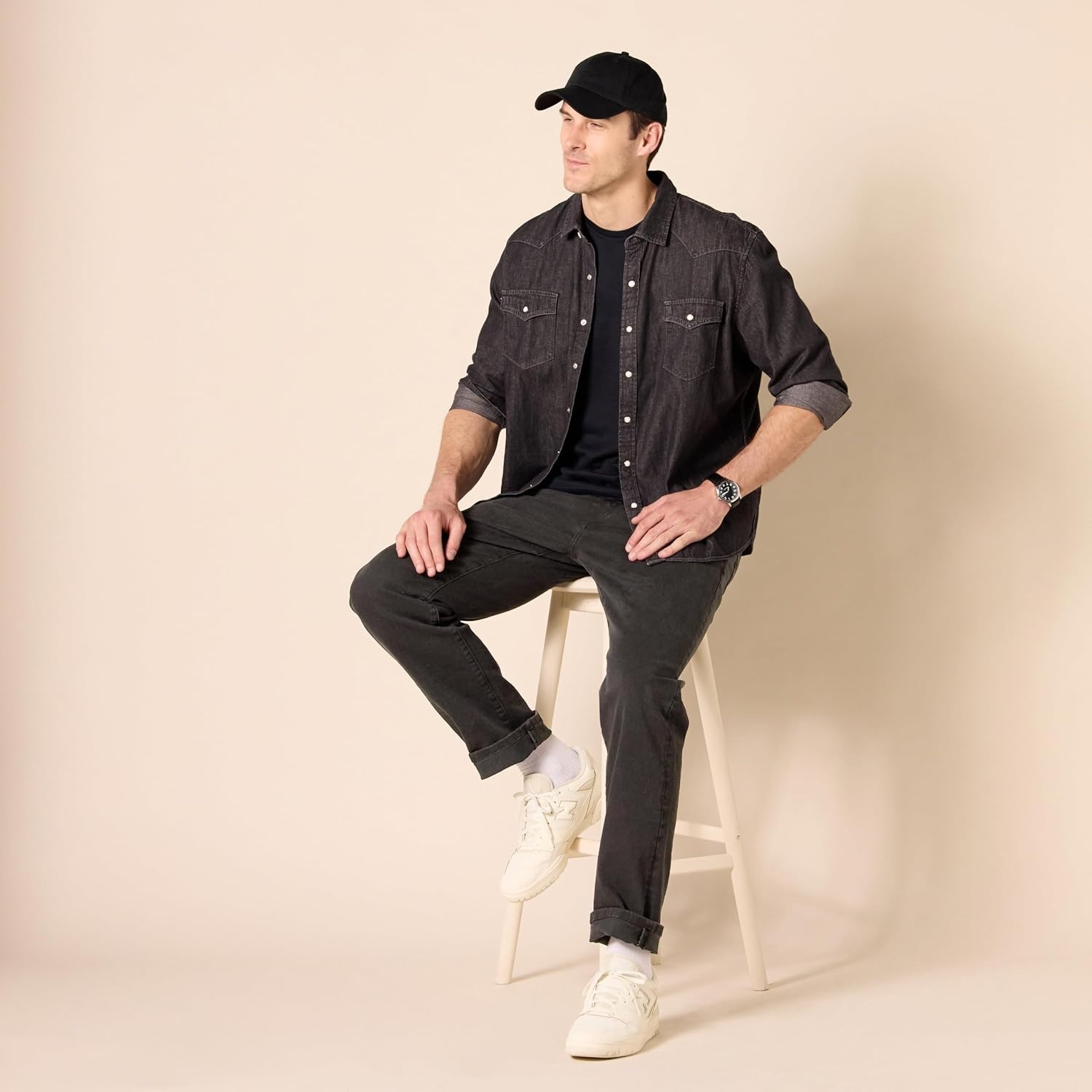 image:imageAmazon Essentials Mens StraightFit Stretch JeanWashed Black