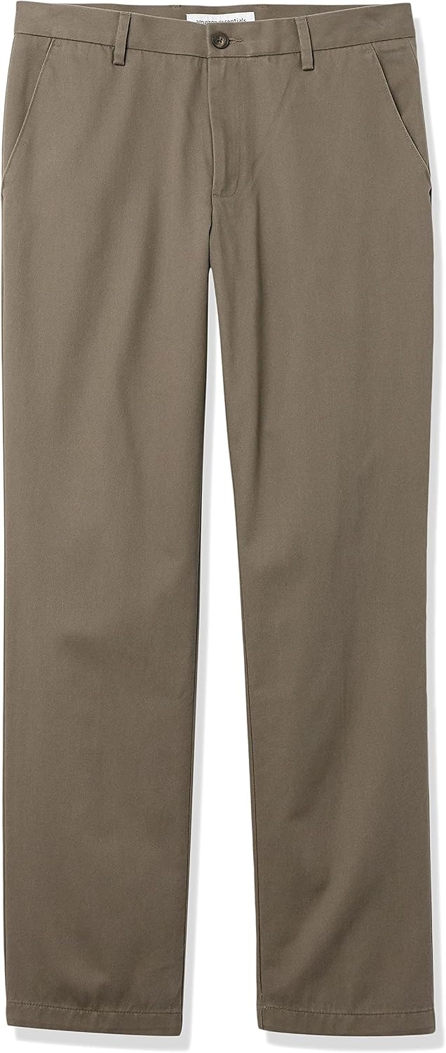 image:imageAmazon Essentials Mens StraightFit WrinkleResistant FlatFront Chino PantTaupe