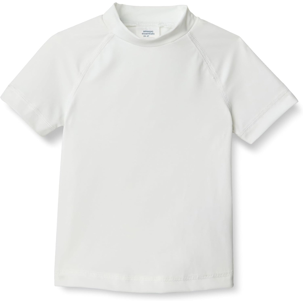 image:imageAmazon Essentials Boys and Toddlers Short Sleeve Rashguard Swim TShirt QuickDry Slim FitWhite