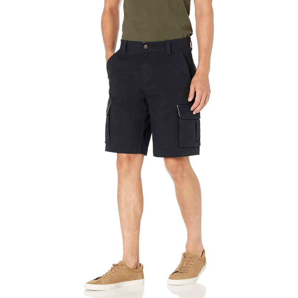 image:imageAmazon Essentials Mens 10 25cm Lightweight Cotton Blend Stretch Cargo ShortsBlack