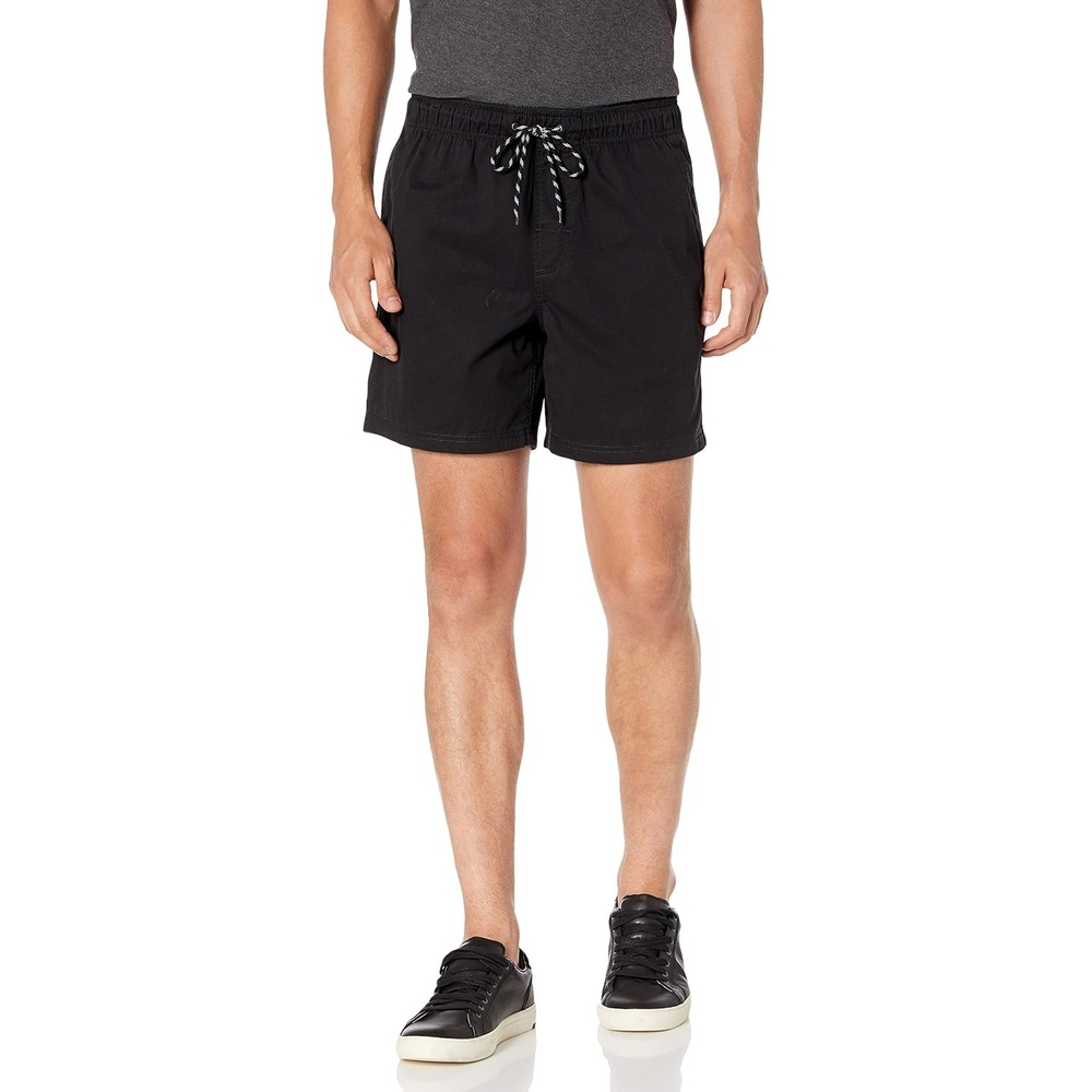 image:imageAmazon Essentials Mens 6 Inseam Regular Fit Drawstring Shorts with Elastic Waist and PocketsBlack