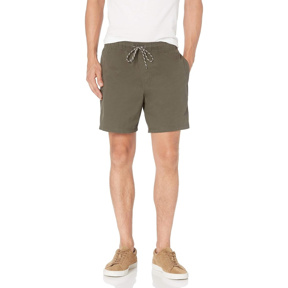 image:imageAmazon Essentials Mens 6 Inseam Regular Fit Drawstring Shorts with Elastic Waist and PocketsDark Olive