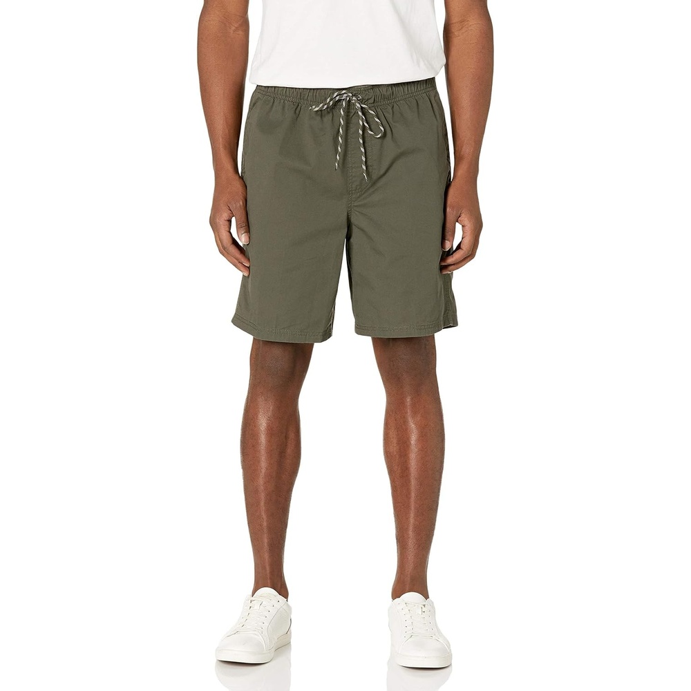 image:imageAmazon Essentials Mens 8 Inseam RelaxedFit Cotton Drawstring PullOn Walk Shorts SummerWeightOlive