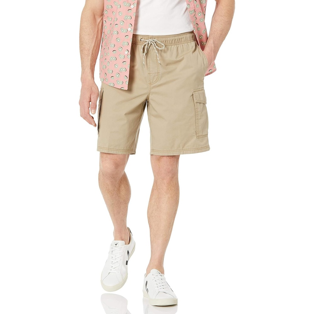 image:imageAmazon Essentials Mens 9 Elastic Waist Cargo ShortsKhaki Brown