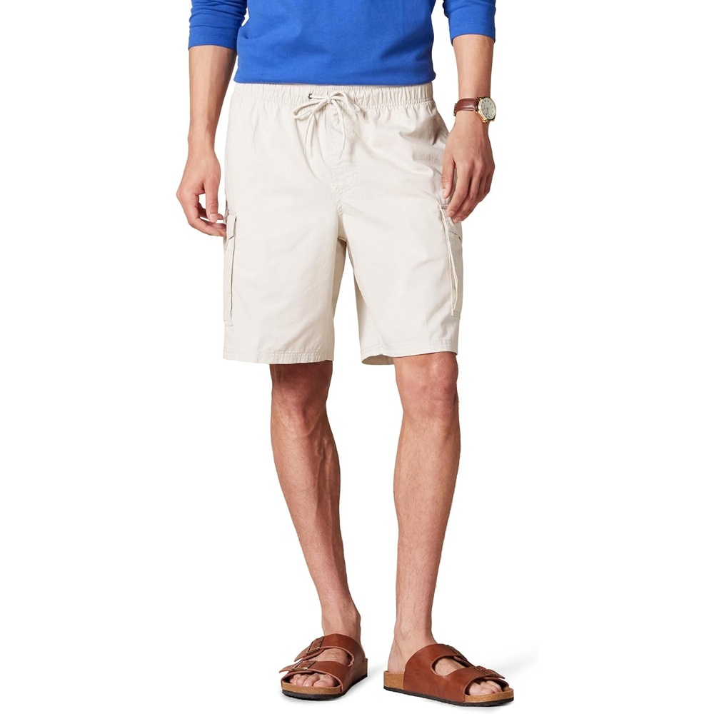 image:imageAmazon Essentials Mens 9 Elastic Waist Cargo ShortsStone