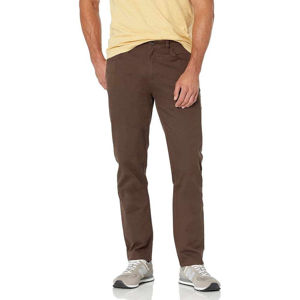 image:imageAmazon Essentials Mens Athletic Fit Chinos Work Pants 5Pocket Cotton StretchBrown