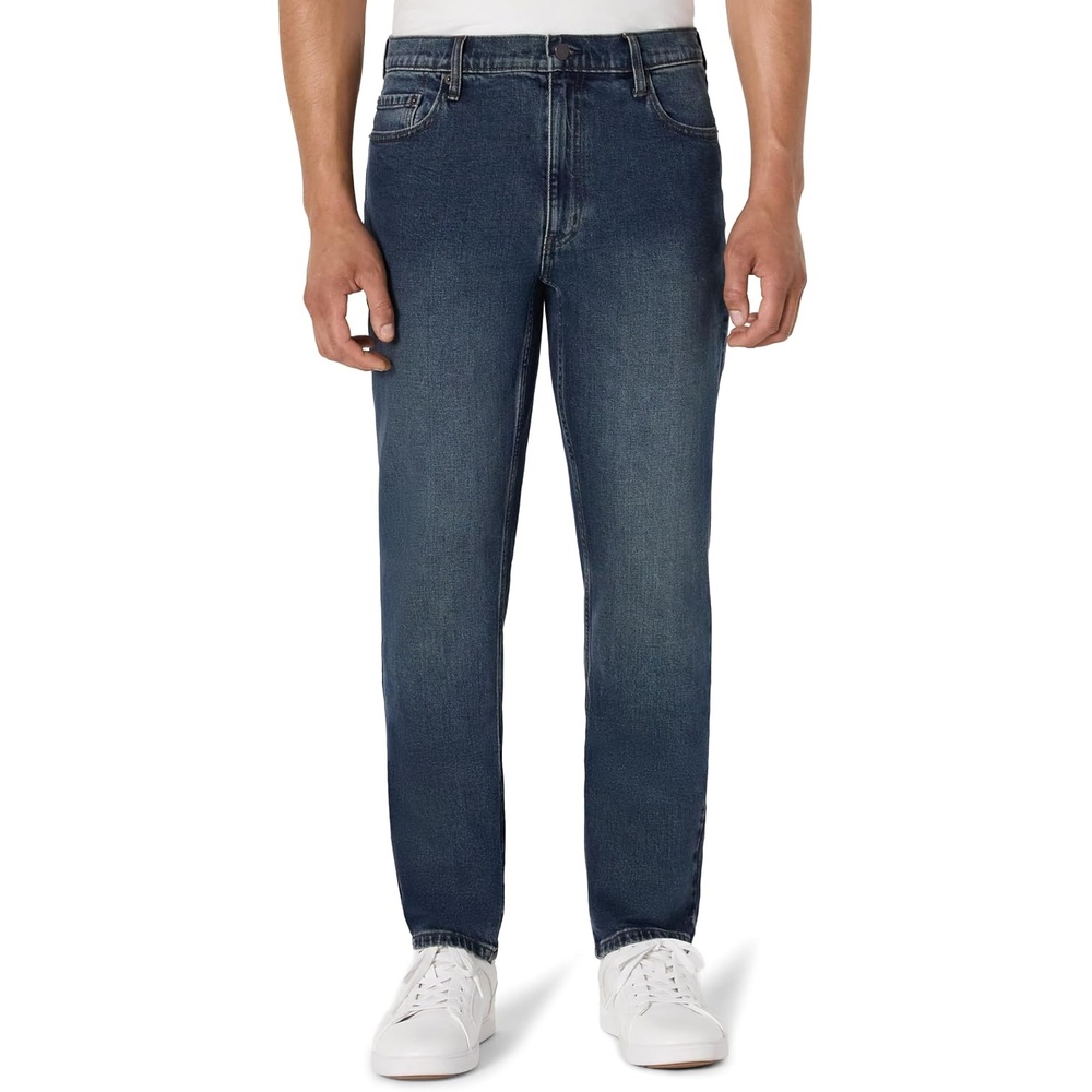 image:imageAmazon Essentials Mens Athletic Fit Jeans with Extra Room in Hip and Thigh Low Stretch Denim 5 Pocket StylingTinted Dark Wash