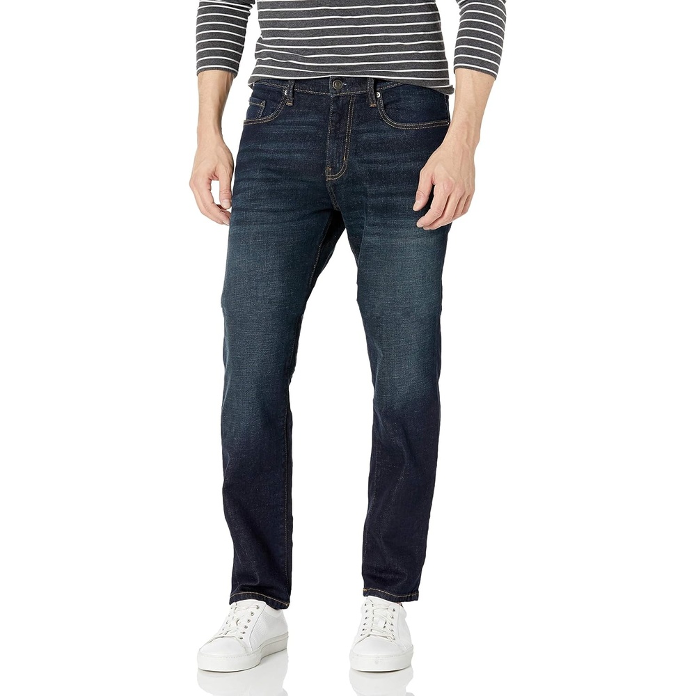 image:imageAmazon Essentials Mens AthleticFit Stretch Jeans Discontinued ColorsDark IndigoRinsed